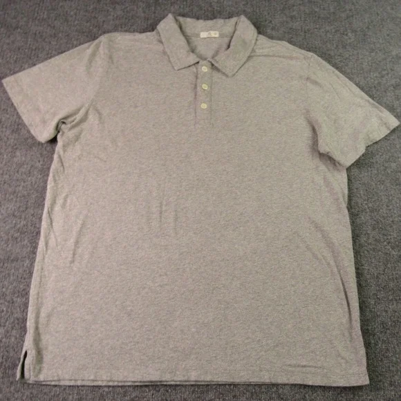 Flint and Tinder Polo Shirt Mens Large Gray Organic Cotton Hemp Short Sleeve - Picture 2 of 12